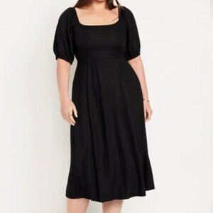 Old Navy "Fit & Flare" Crepe Midi Dress